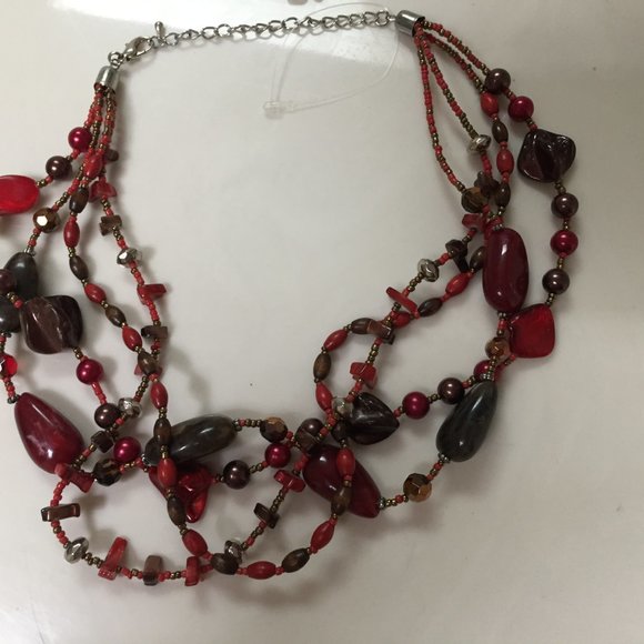 New custom Jewelry 4 strands necklace with matching bracelet - Picture 2 of 3